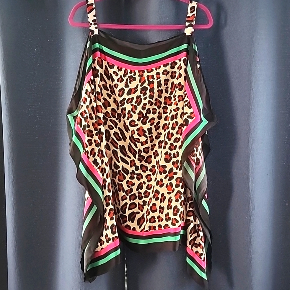 Cheetah print cold shoulder tunic